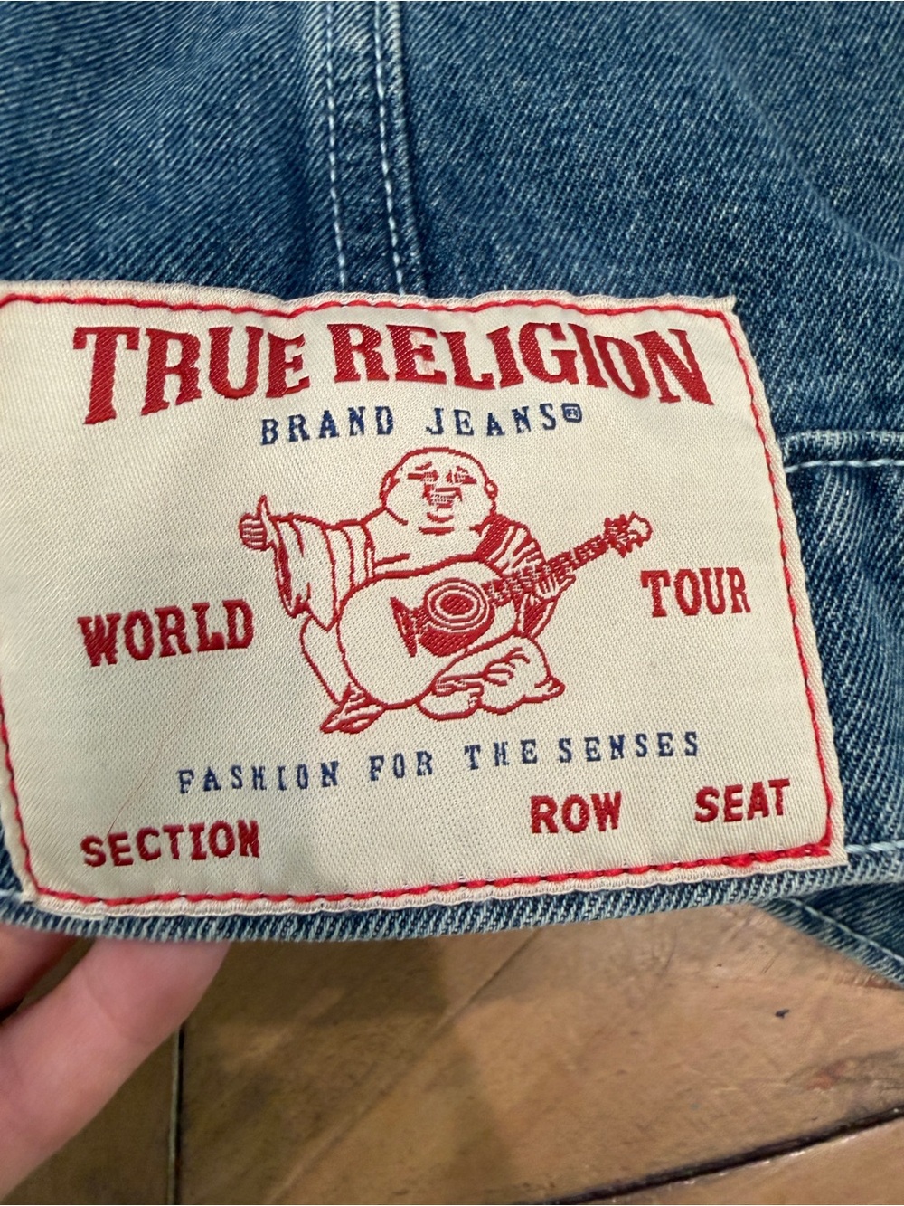 True Religion Jesse Trucker Denim Jacket with Stud Detail Large - Picture 9 of 11